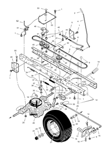 Drive Assembly Diagram and Parts List for 425600X31A 2003 Briggs and Stratton Lawn Tractor